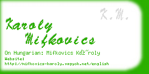 karoly mifkovics business card